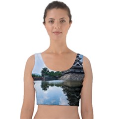 Beautiful Pagoda On Lake Nature Wallpaper Velvet Crop Top by Modern2018