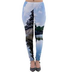 Beautiful Pagoda On Lake Nature Wallpaper Lightweight Velour Leggings by Modern2018