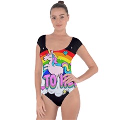 Go To Hell - Unicorn Short Sleeve Leotard  by Valentinaart