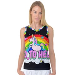 Go To Hell - Unicorn Women s Basketball Tank Top by Valentinaart