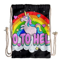 Go To Hell - Unicorn Drawstring Bag (large) by Valentinaart