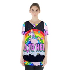 Go To Hell - Unicorn Skirt Hem Sports Top by Valentinaart