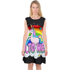 Go To Hell - Unicorn Capsleeve Midi Dress by Valentinaart