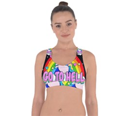 Go To Hell - Unicorn Cross String Back Sports Bra by Valentinaart