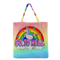 Go To Hell - Unicorn Grocery Tote Bag by Valentinaart