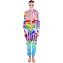 Go To Hell - Unicorn Hooded Jumpsuit (ladies)  by Valentinaart