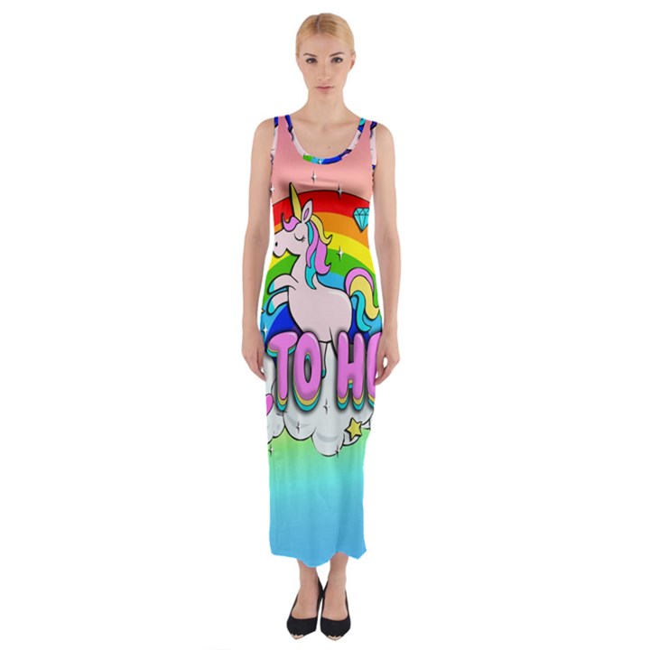 Go to Hell - Unicorn Fitted Maxi Dress