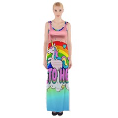 Go To Hell - Unicorn Maxi Thigh Split Dress by Valentinaart