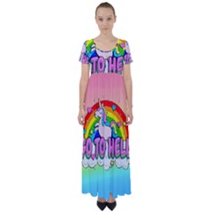 Go To Hell - Unicorn High Waist Short Sleeve Maxi Dress by Valentinaart