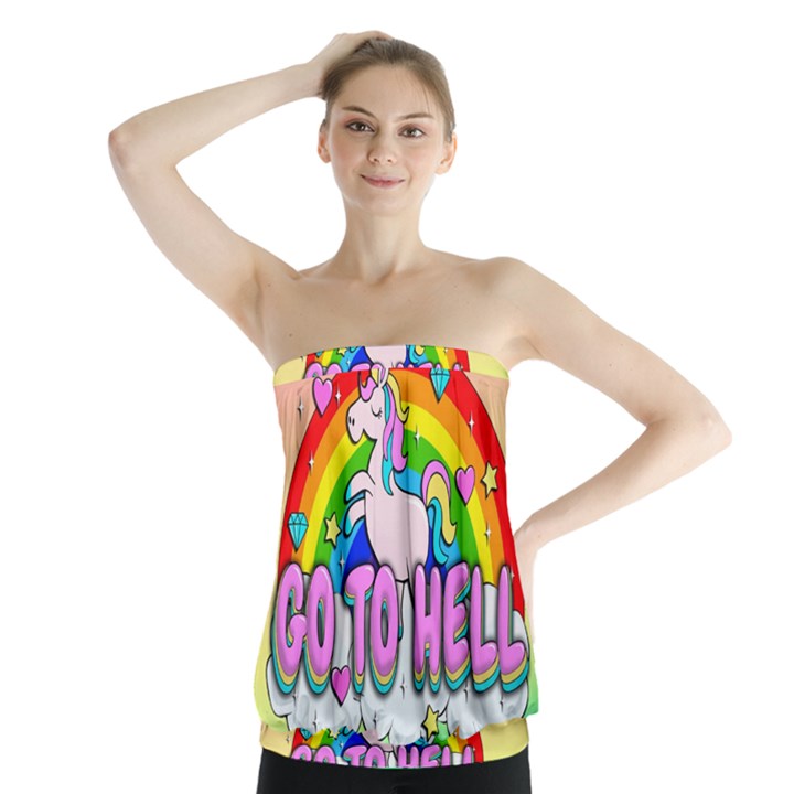 Go to Hell - Unicorn Strapless Top