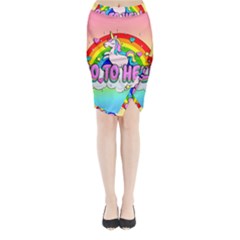 Go To Hell - Unicorn Midi Wrap Pencil Skirt by Valentinaart