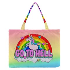 Go To Hell - Unicorn Zipper Medium Tote Bag by Valentinaart