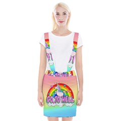 Go To Hell - Unicorn Braces Suspender Skirt by Valentinaart