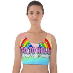 Go To Hell - Unicorn Velvet Crop Top by Valentinaart