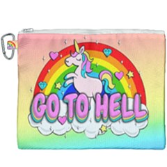 Go To Hell - Unicorn Canvas Cosmetic Bag (xxxl) by Valentinaart