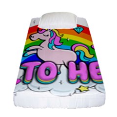 Go To Hell - Unicorn Fitted Sheet (single Size) by Valentinaart