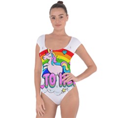 Go To Hell - Unicorn Short Sleeve Leotard  by Valentinaart