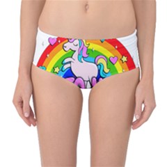 Go To Hell - Unicorn Mid-waist Bikini Bottoms by Valentinaart