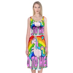 Go To Hell - Unicorn Midi Sleeveless Dress by Valentinaart