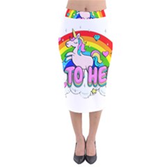 Go To Hell - Unicorn Velvet Midi Pencil Skirt by Valentinaart