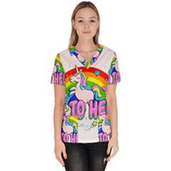 Go To Hell - Unicorn Scrub Top by Valentinaart