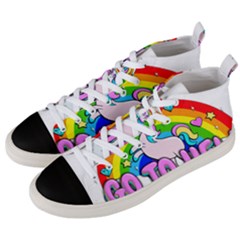 Go To Hell - Unicorn Men s Mid-top Canvas Sneakers by Valentinaart