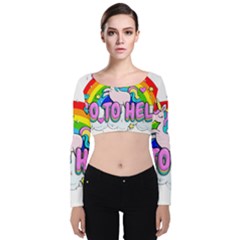 Go To Hell - Unicorn Velvet Crop Top