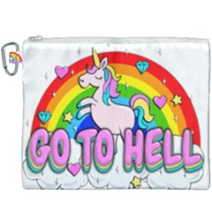 Go To Hell - Unicorn Canvas Cosmetic Bag (xxxl) by Valentinaart