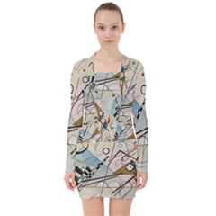 Composition 8 - Vasily Kandinsky V-neck Bodycon Long Sleeve Dress by Valentinaart