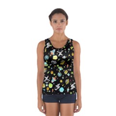 Space Pattern Sport Tank Top  by Valentinaart