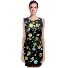 Space Pattern Classic Sleeveless Midi Dress by Valentinaart