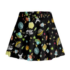 Space Pattern Mini Flare Skirt by Valentinaart