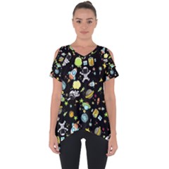 Space Pattern Cut Out Side Drop Tee by Valentinaart