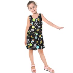 Space Pattern Kids  Sleeveless Dress by Valentinaart