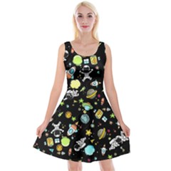 Space Pattern Reversible Velvet Sleeveless Dress by Valentinaart