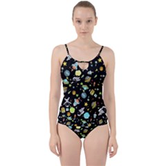 Space Pattern Cut Out Top Tankini Set by Valentinaart