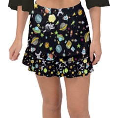 Space Pattern Fishtail Mini Chiffon Skirt by Valentinaart