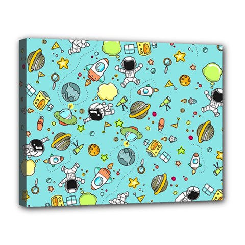 Space Pattern Canvas 14  X 11  by Valentinaart