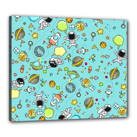 Space Pattern Canvas 24  X 20  by Valentinaart