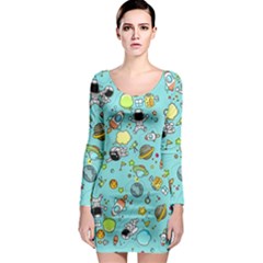 Space Pattern Long Sleeve Bodycon Dress by Valentinaart