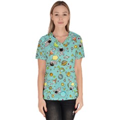 Space Pattern Scrub Top by Valentinaart