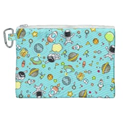 Space Pattern Canvas Cosmetic Bag (xl) by Valentinaart