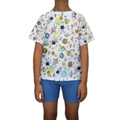 Space Pattern Kids  Short Sleeve Swimwear by Valentinaart