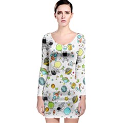 Space Pattern Long Sleeve Bodycon Dress by Valentinaart