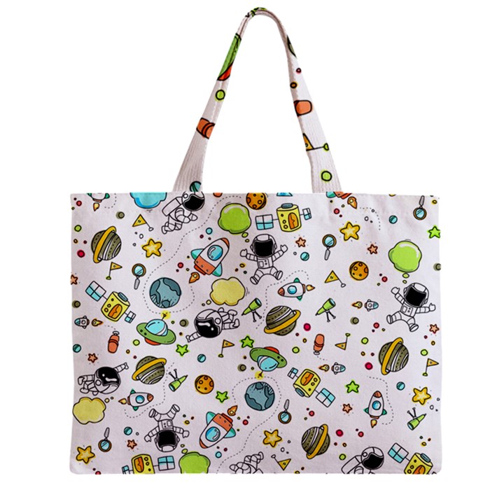 Space Pattern Zipper Mini Tote Bag