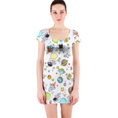 Space Pattern Short Sleeve Bodycon Dress by Valentinaart