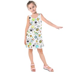 Space Pattern Kids  Sleeveless Dress by Valentinaart