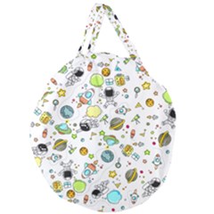 Space Pattern Giant Round Zipper Tote by Valentinaart