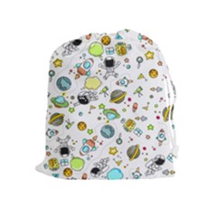 Space Pattern Drawstring Pouches (extra Large) by Valentinaart