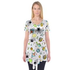 Space Pattern Short Sleeve Tunic  by Valentinaart